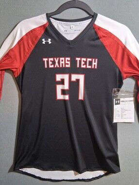 NWT Women's Small Under Armour Volleyball Jersey Texas Tech Red/Black